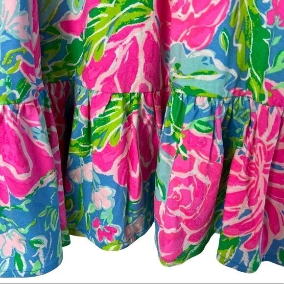 Lilly Pulitzer Dress Kassi Zanibar Blue Bunny Ruffled Faux-Wrap Dress Size S - Picture 6 of 10